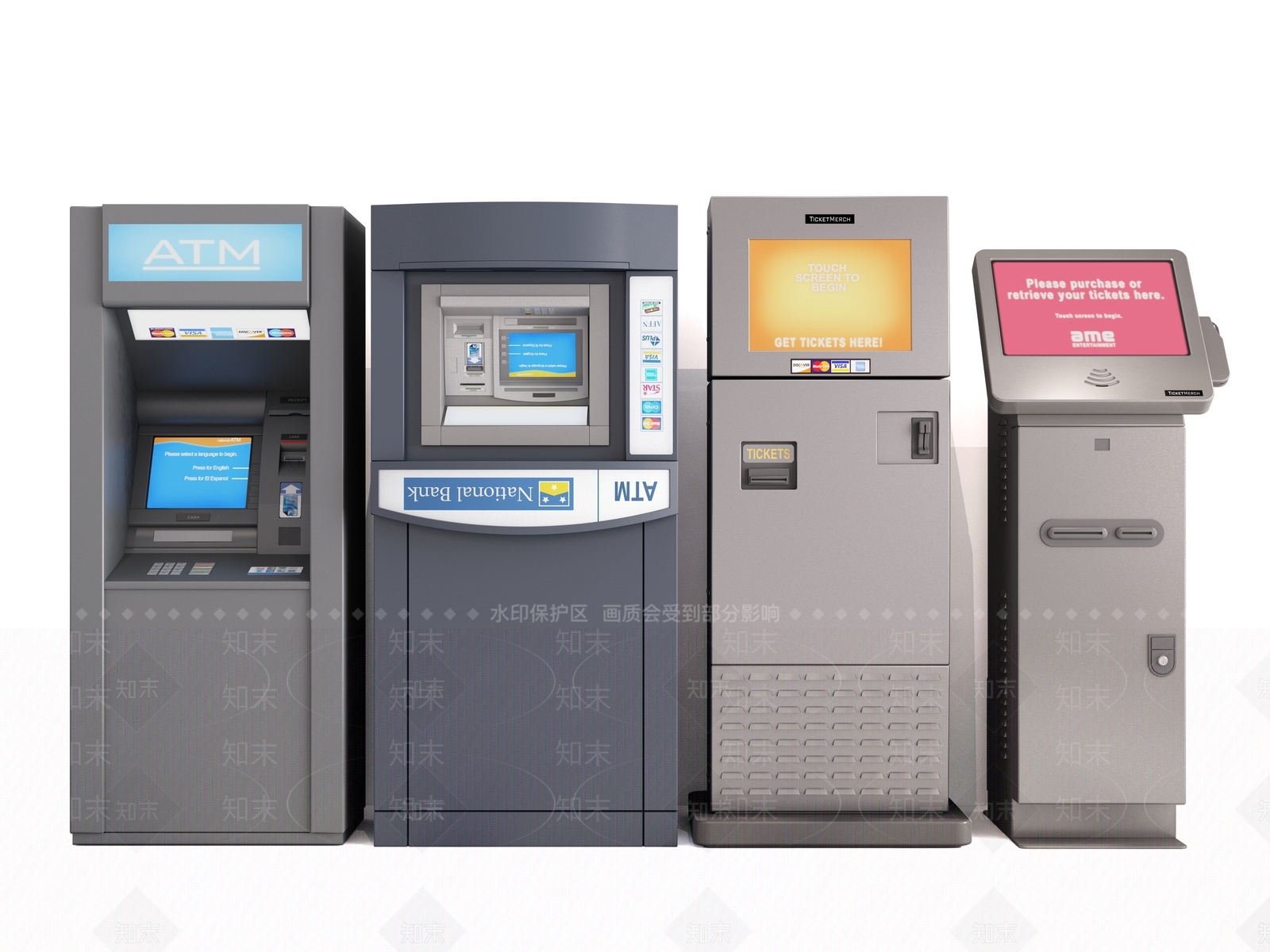 现代ATM取款机3D模型下载【ID:469651381】