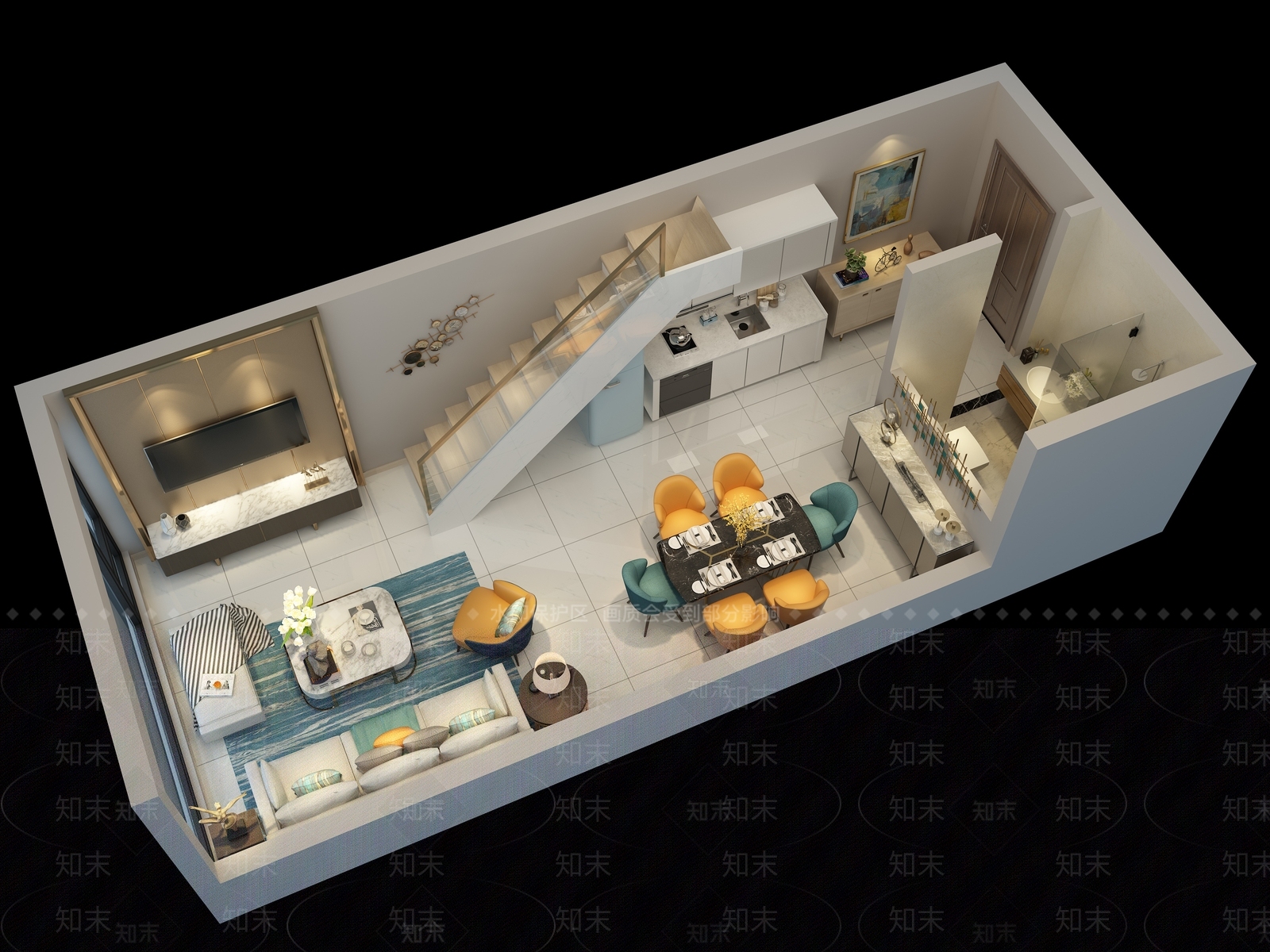 现代单身公寓3D模型下载【ID:969652772】