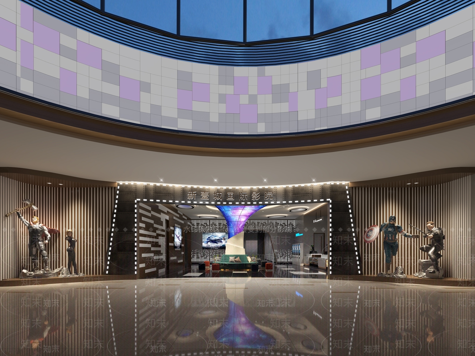 现代电影院大厅3D模型下载【ID:569658179】