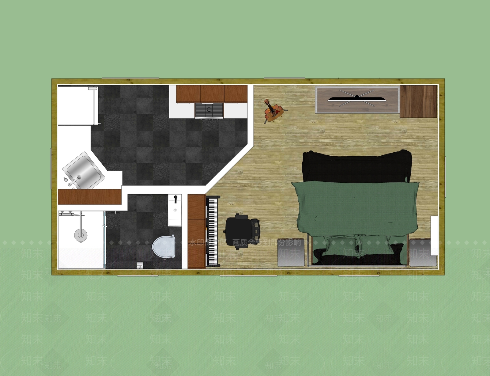 现代家居卧室SU模型下载【ID:269664829】