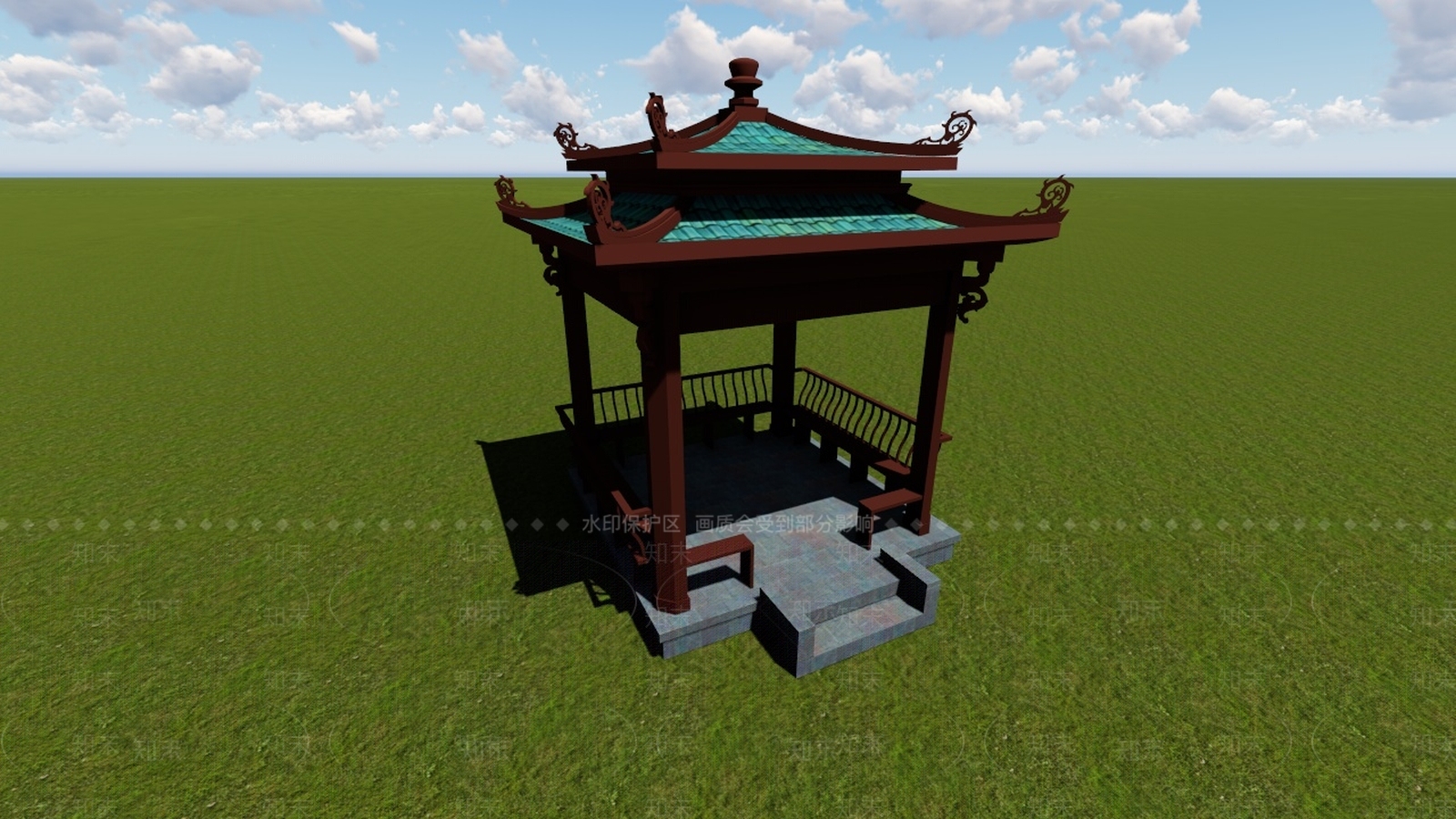 古典风格亭子SU模型下载【ID:469691881】