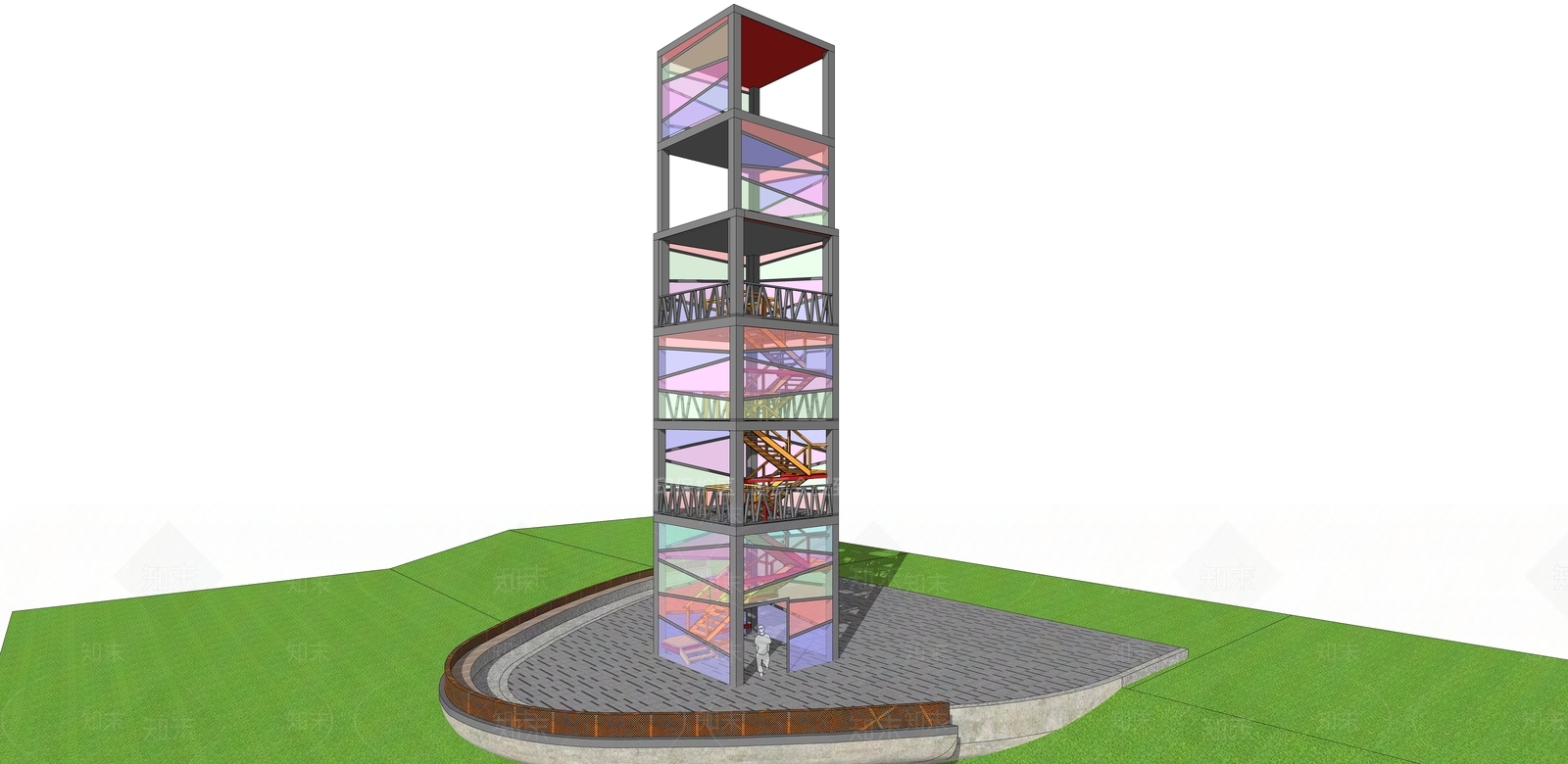 现代风格景观小建筑SU模型下载【ID:669691793】