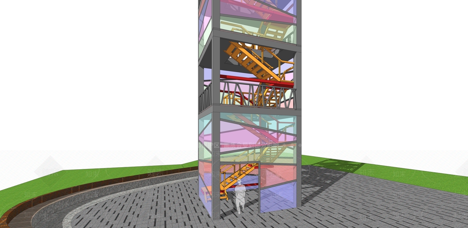 现代风格景观小建筑SU模型下载【ID:669691793】