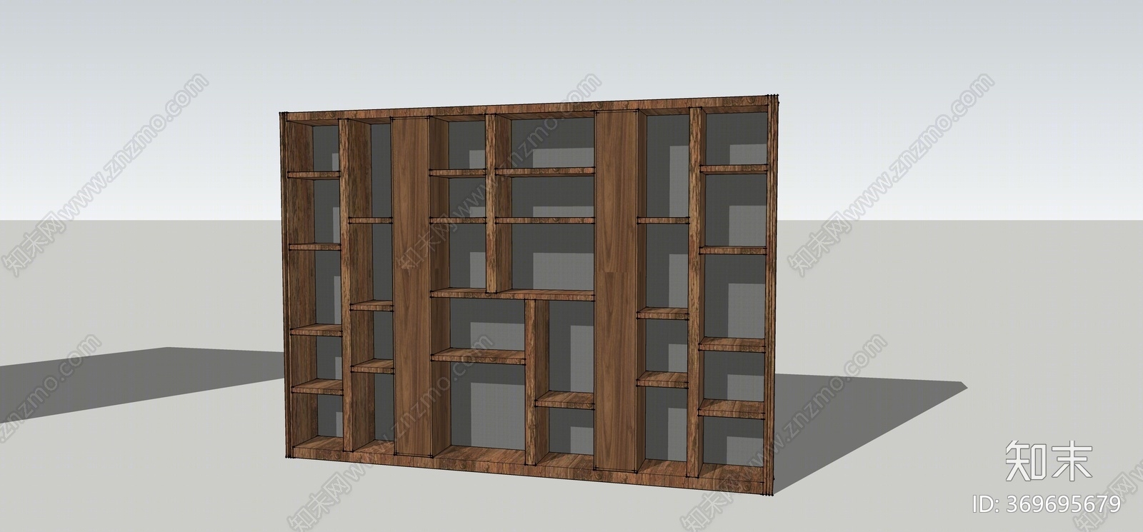 现代风格书柜SU模型下载【ID:369695679】