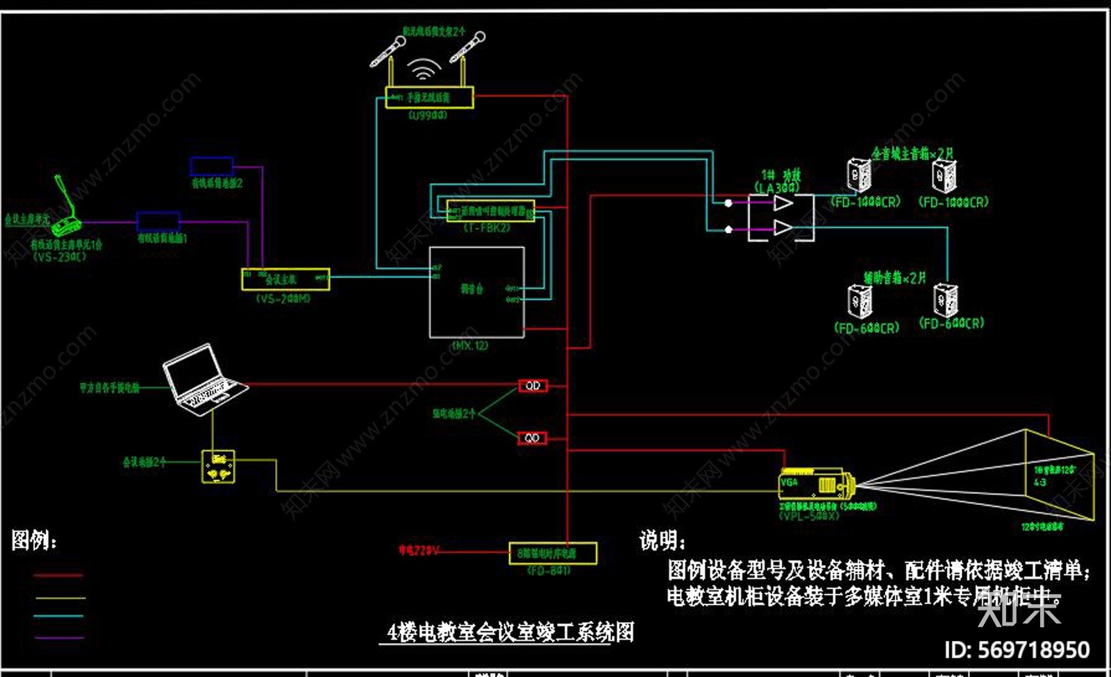 某办公楼会议cad施工图下载【ID:569718950】