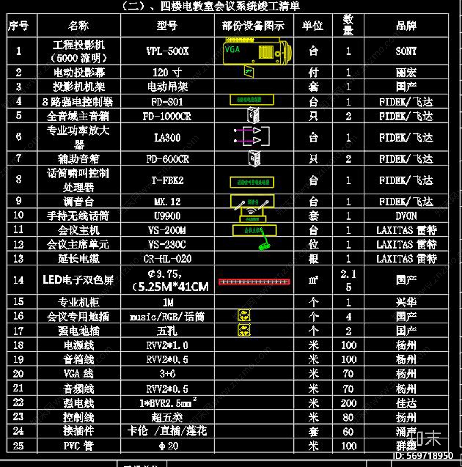 某办公楼会议cad施工图下载【ID:569718950】