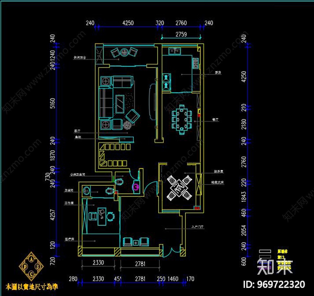 新中式家装施工图下载【ID:969722320】