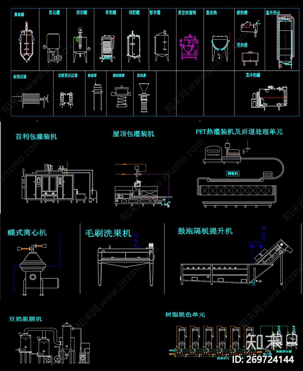 食品饮料生产工艺单机设备施工图下载【ID:269724144】
