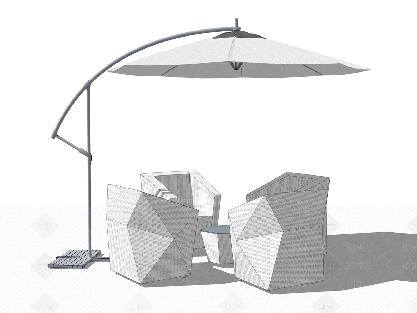 现代风格遮阳伞SU模型下载【ID:269779877】