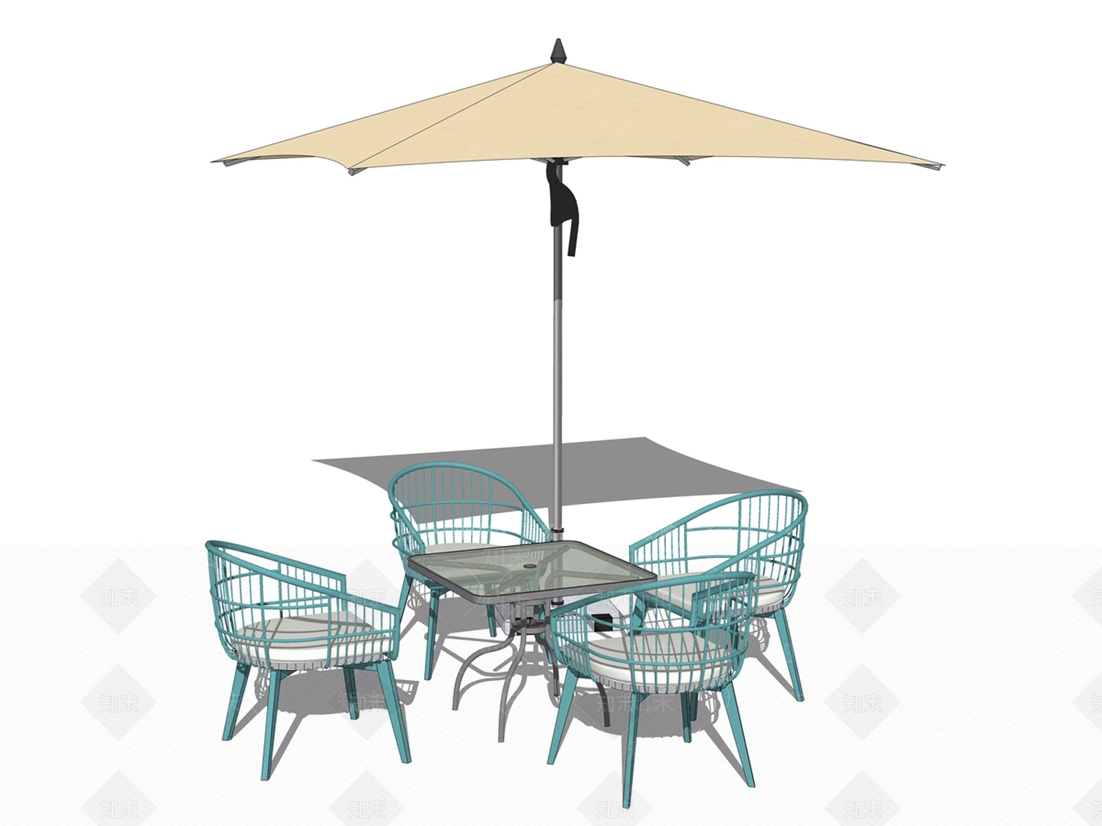 现代风格遮阳伞SU模型下载【ID:269780889】