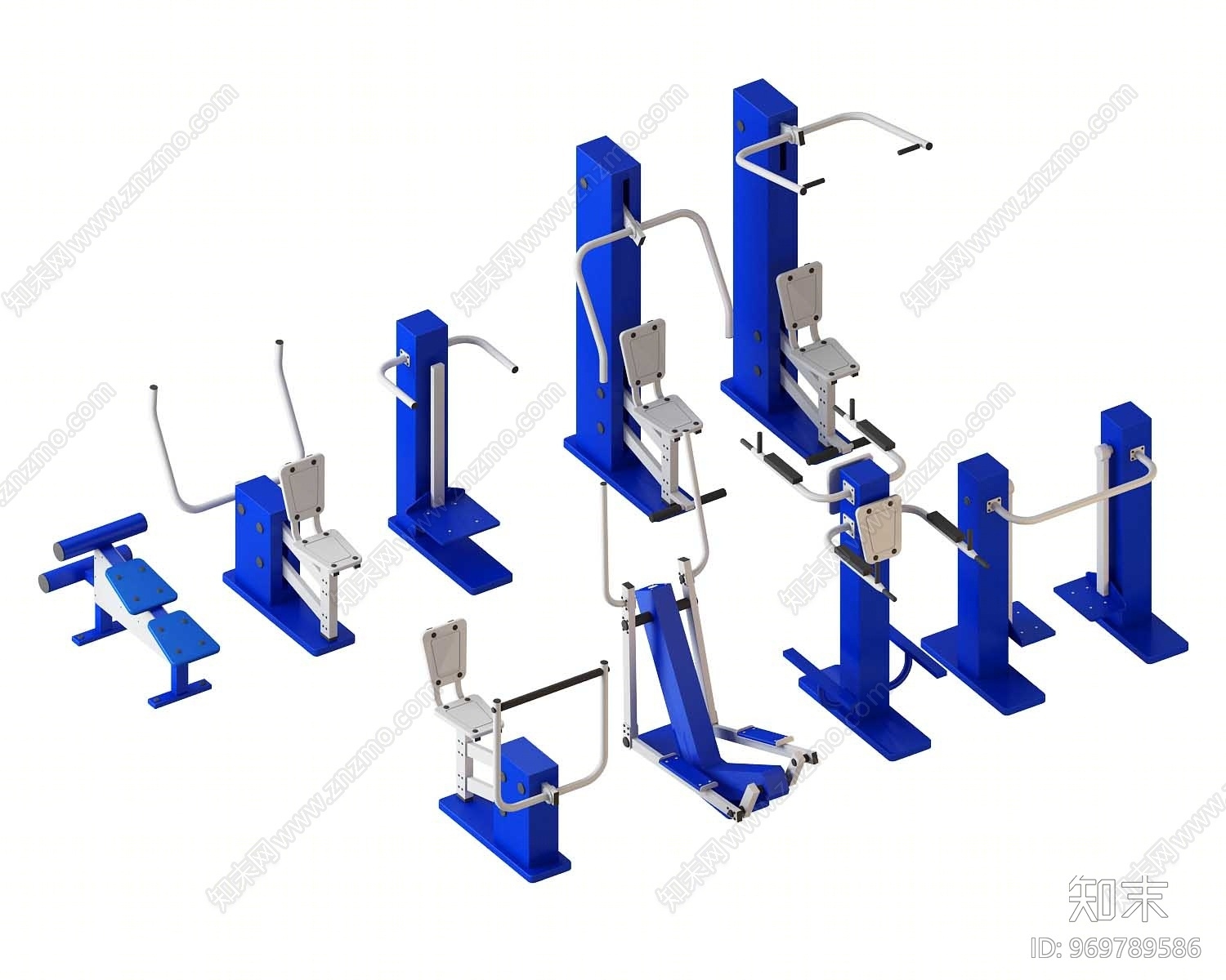 现代健身器材3D模型下载【ID:969789586】