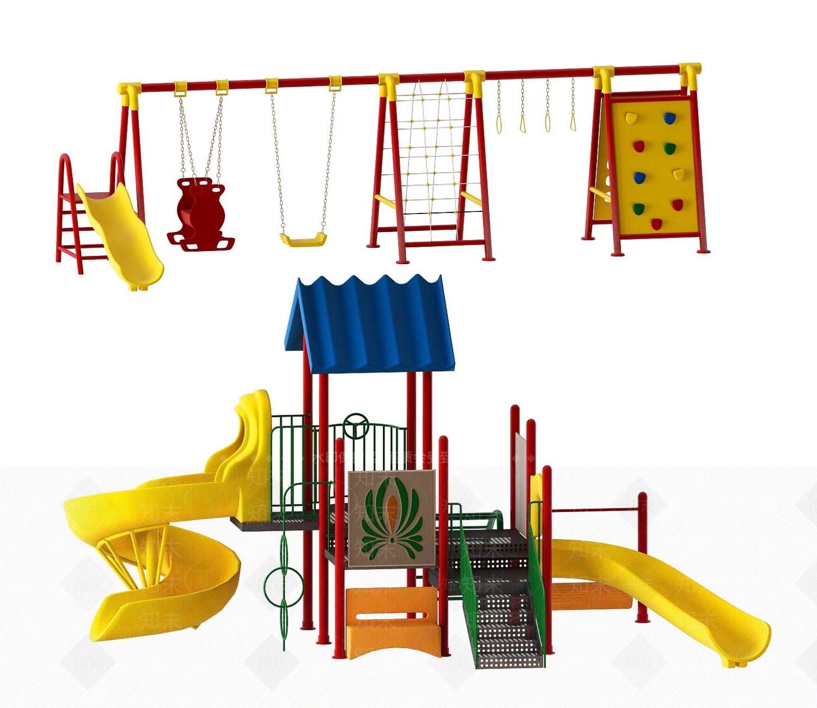 现代儿童游乐设施3D模型下载【ID:869792635】