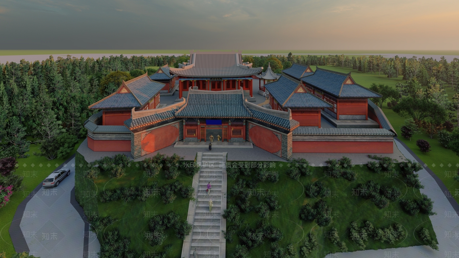 中式风格公共空间SU模型下载【ID:869812569】