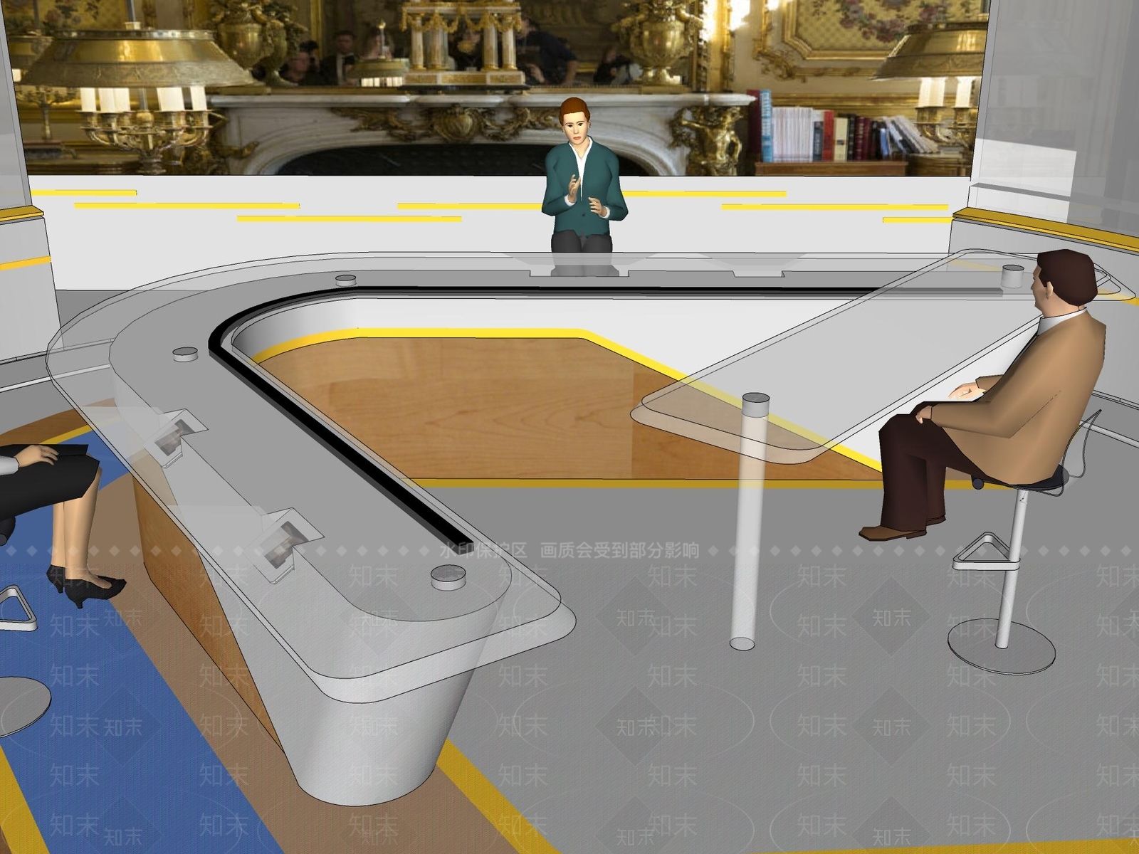 现代风格其他办公区域SU模型下载【ID:769823360】