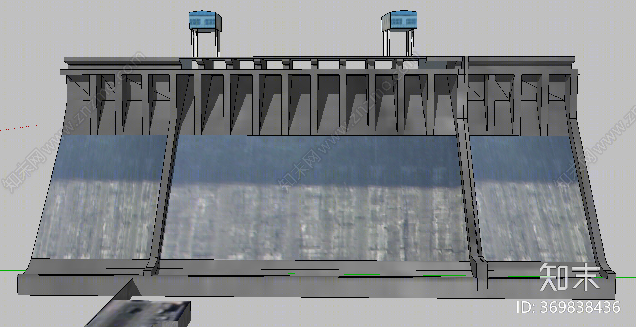 现代建筑水库SU模型下载【ID:369838436】