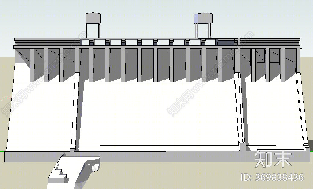 现代建筑水库SU模型下载【ID:369838436】