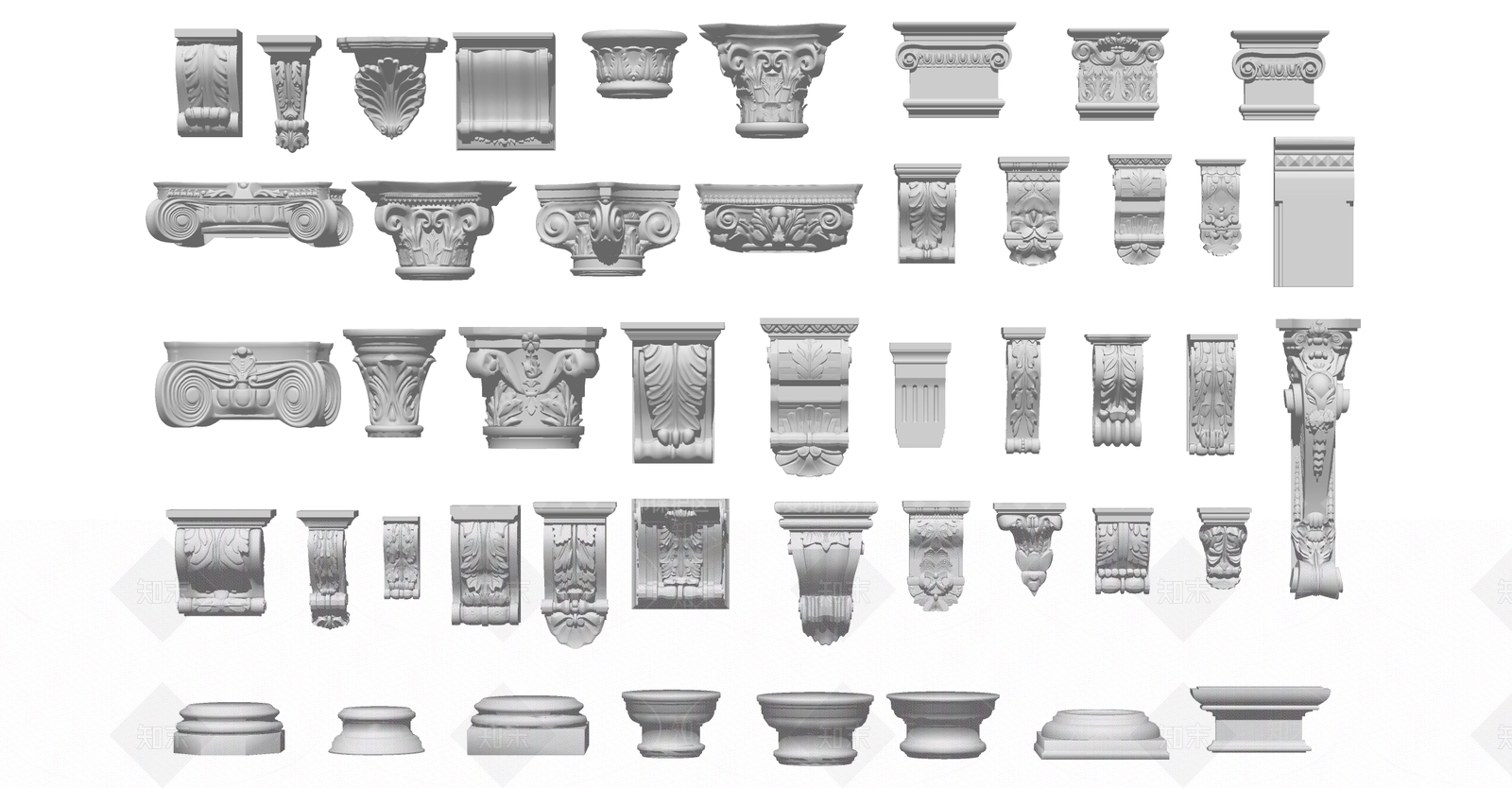 欧式雕花柱头SU模型下载【ID:469845297】