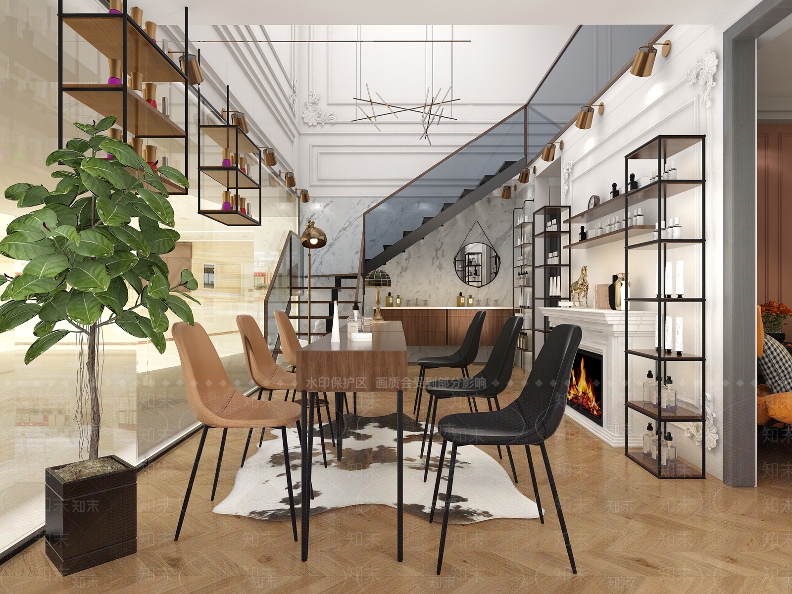 工业风美容院3D模型下载【ID:969880592】