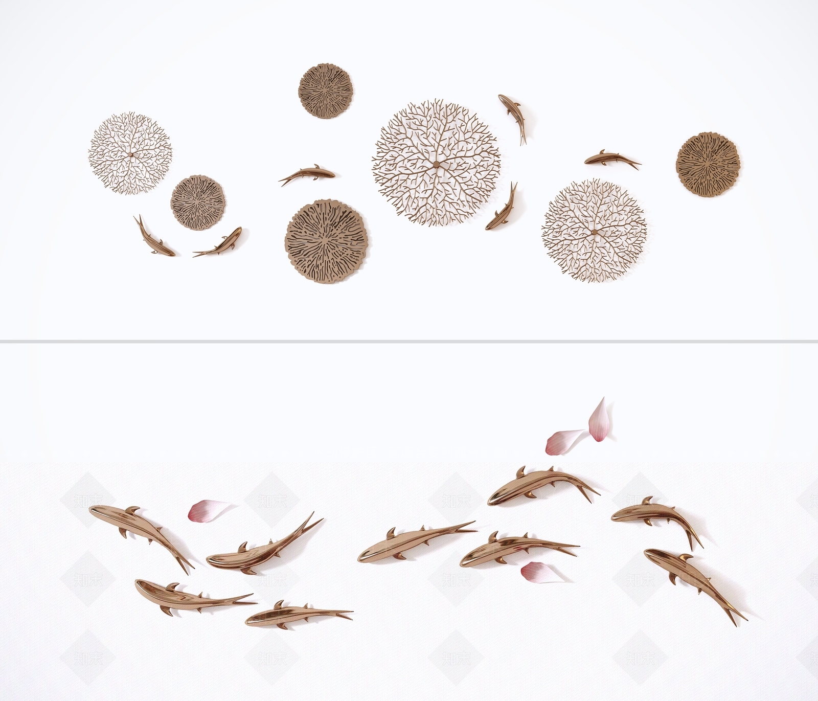 新中式鱼墙饰壁饰3D模型下载【ID:269880243】