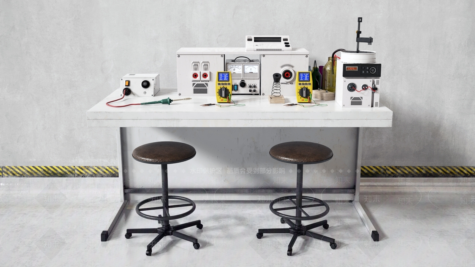 现代实验室设备3D模型下载【ID:369882155】