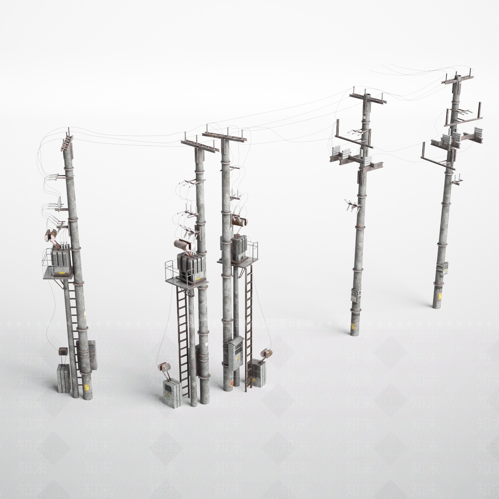 现代电塔3D模型下载【ID:869885580】