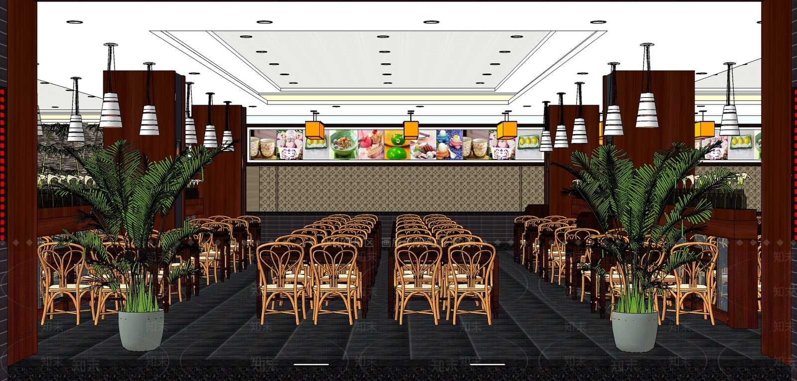 现代风格家居餐厅SU模型下载【ID:569887394】
