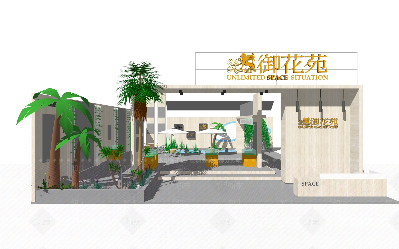 现代风格展厅SU模型下载【ID:269913920】