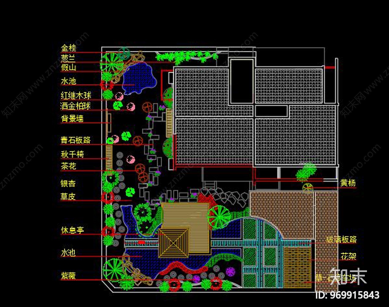 新中式别墅CAD施工图下载【ID:969915843】