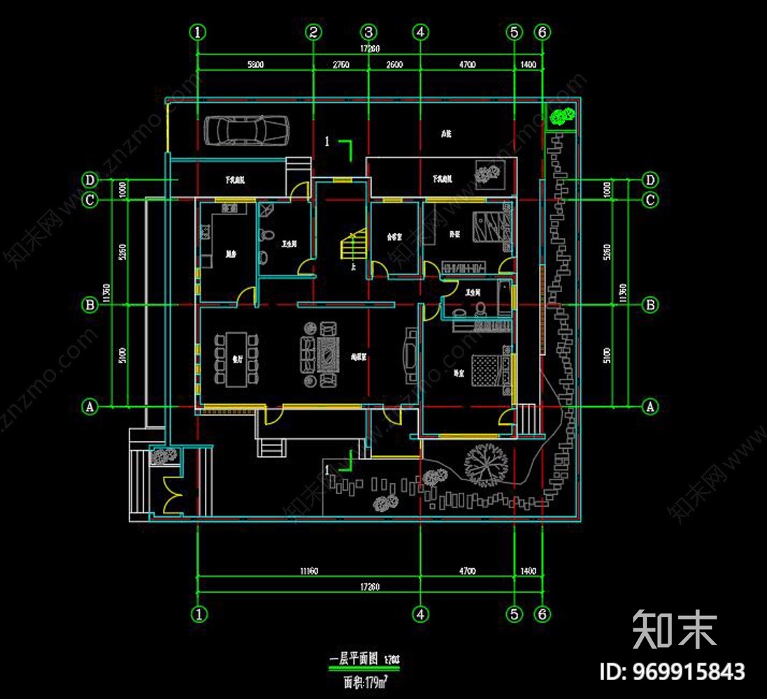 新中式别墅CAD施工图下载【ID:969915843】