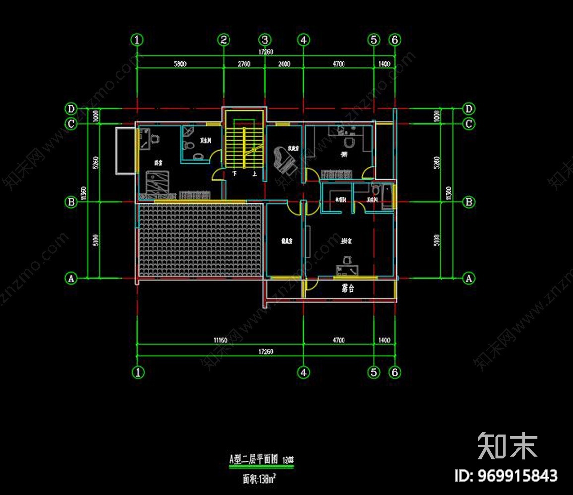 新中式别墅CAD施工图下载【ID:969915843】