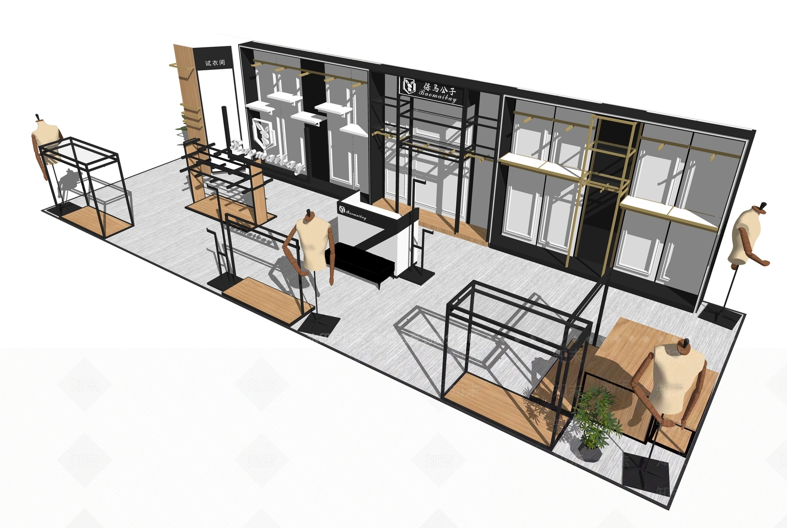 现代风格展厅SU模型下载【ID:269918914】