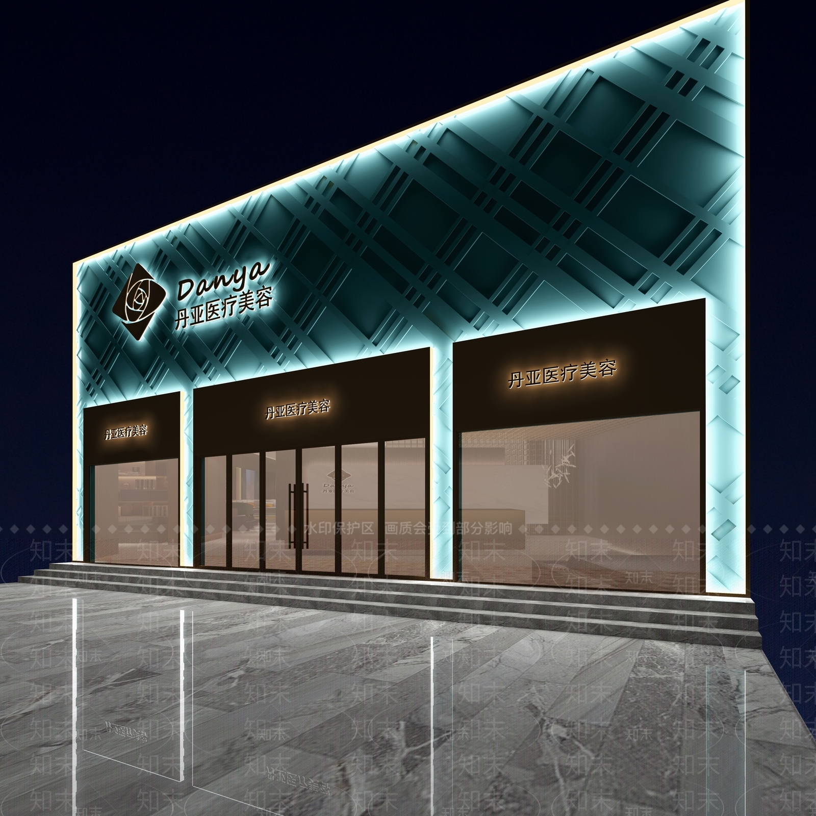 现代店面门头门面3D模型下载【ID:969918575】