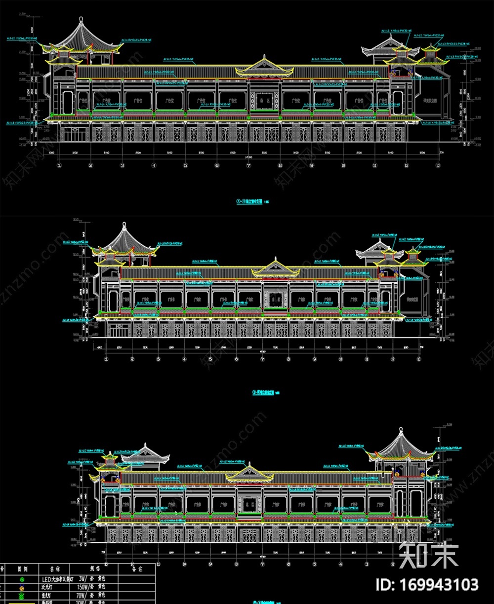 某古建亮化CAD图纸施工图下载【ID:169943103】