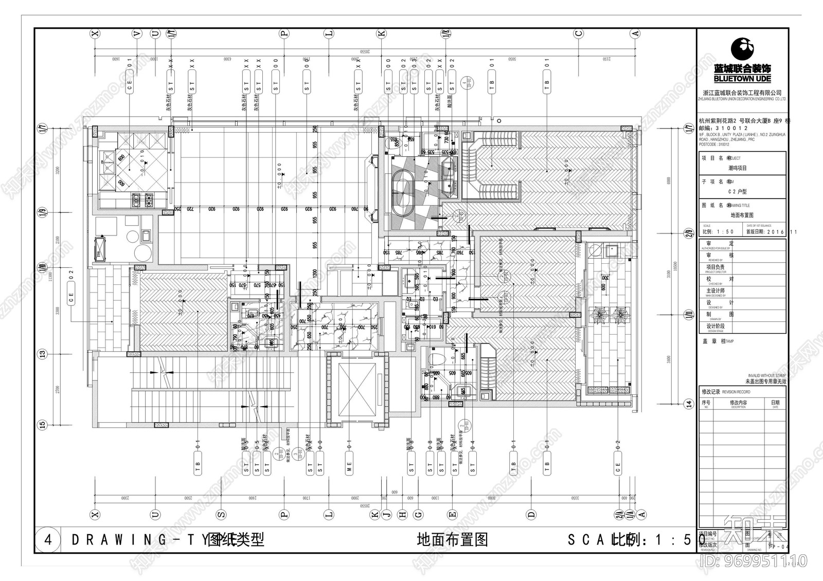 大平层样板间cad施工图下载【ID:969951110】