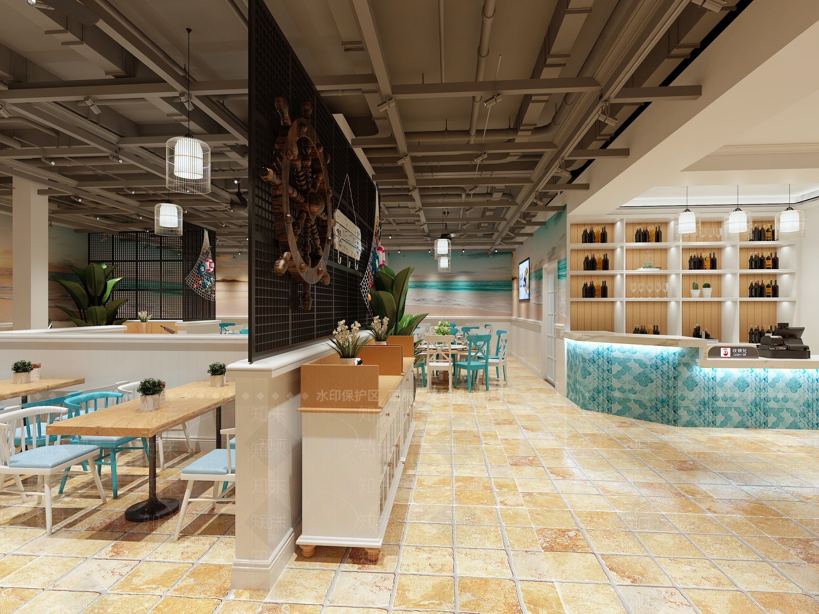 地中海西餐厅3D模型下载【ID:269962672】