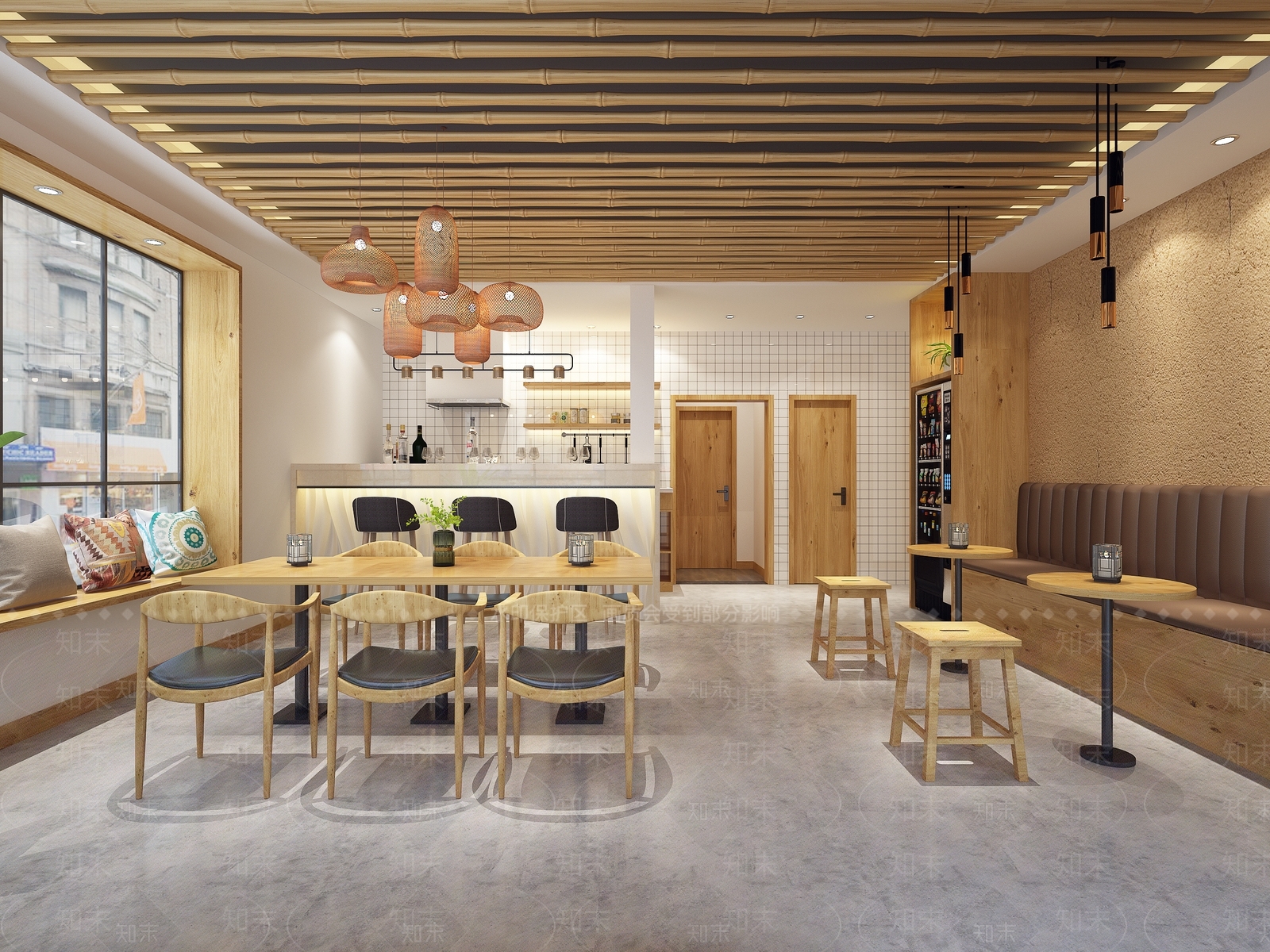 新中式民宿餐厅3D模型下载【ID:969968603】