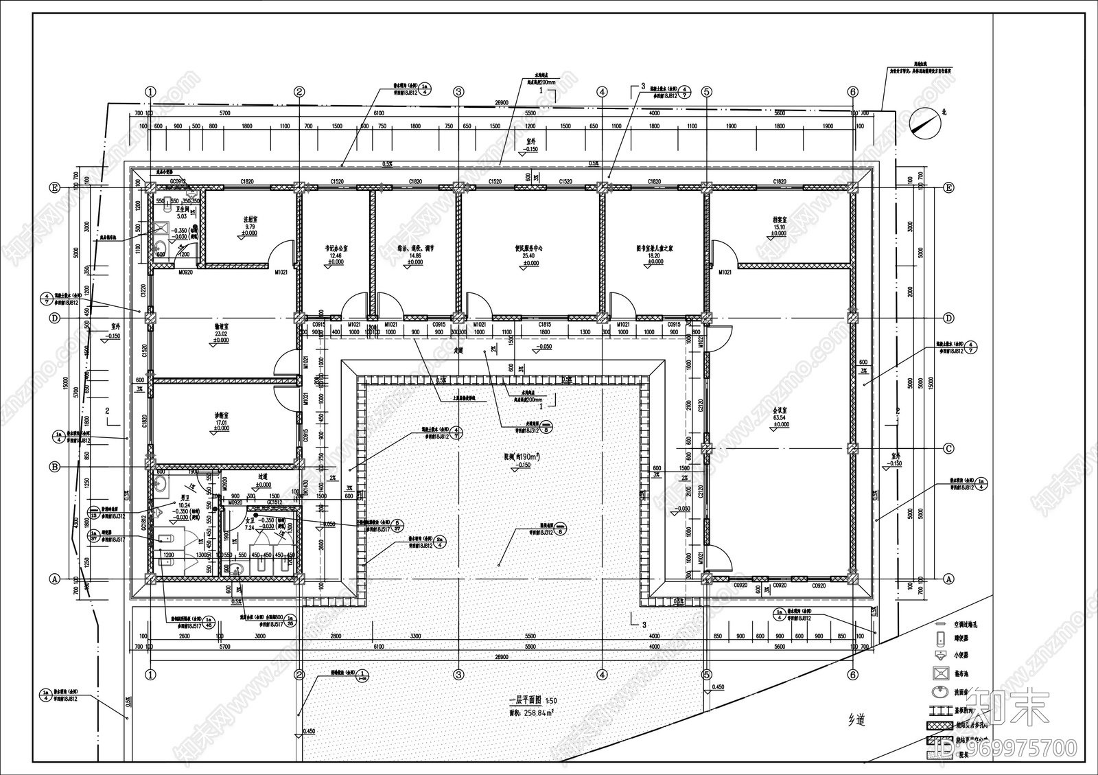 村办公室cad施工图下载【ID:969975700】