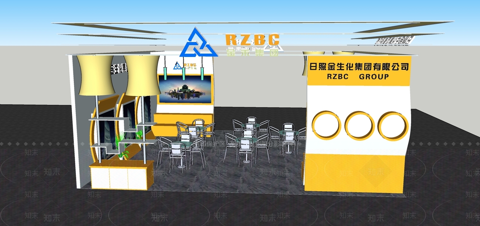 现代风格电子展厅SU模型下载【ID:269984954】