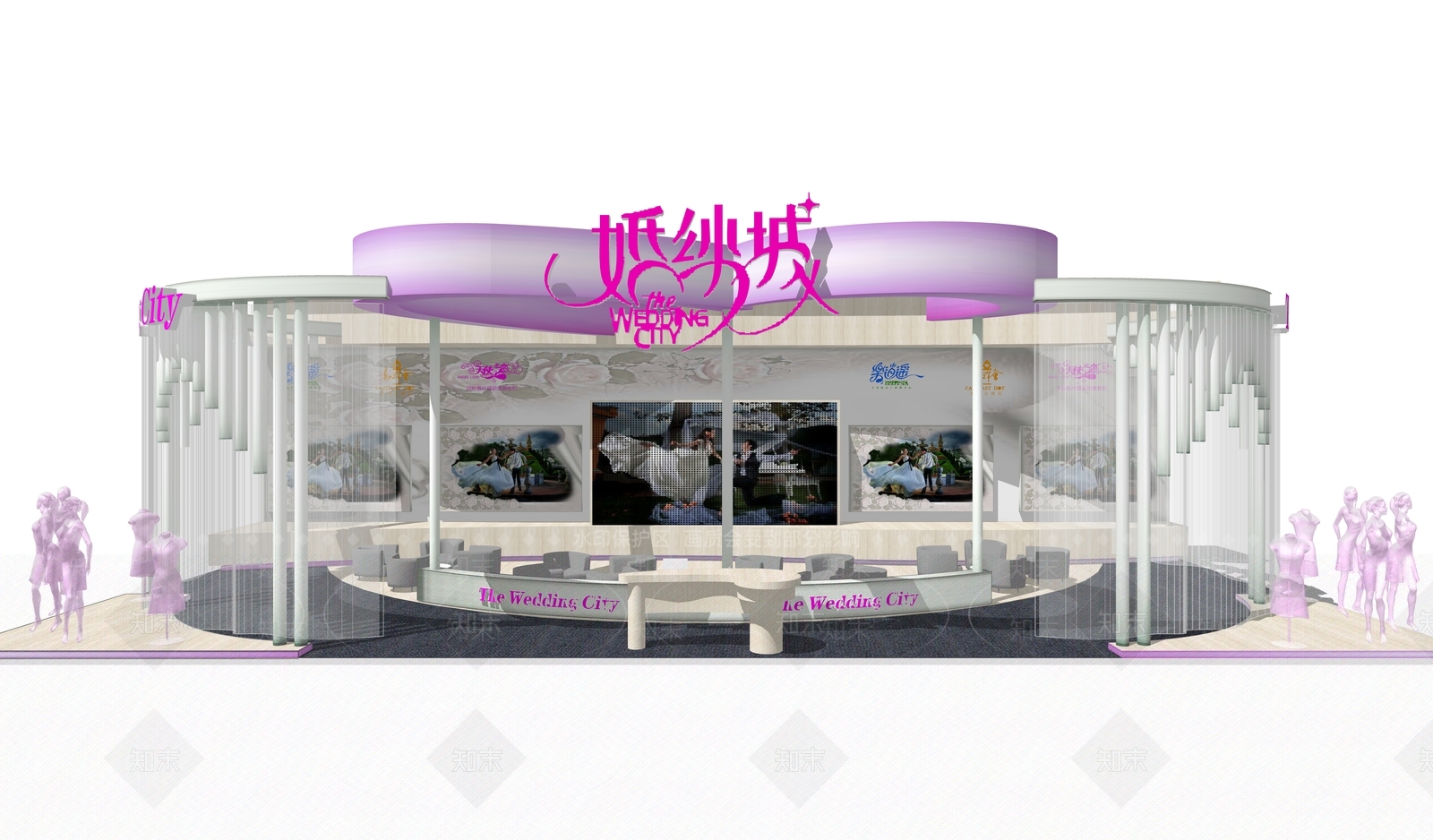 现代风格展厅SU模型下载【ID:270010919】