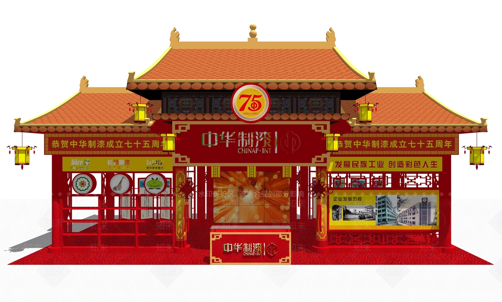 中式风格展厅SU模型下载【ID:270010964】