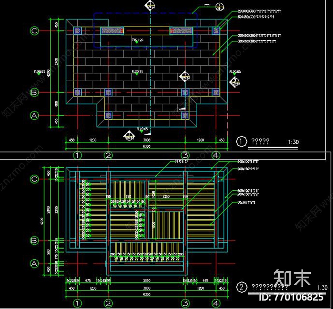 新中式景墙施工图下载【ID:770106825】