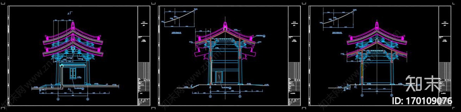 古建山门cad施工图下载【ID:170109076】