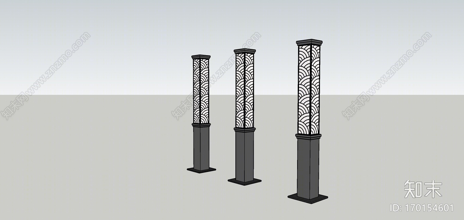 欧式风格路灯SU模型下载【ID:170154601】