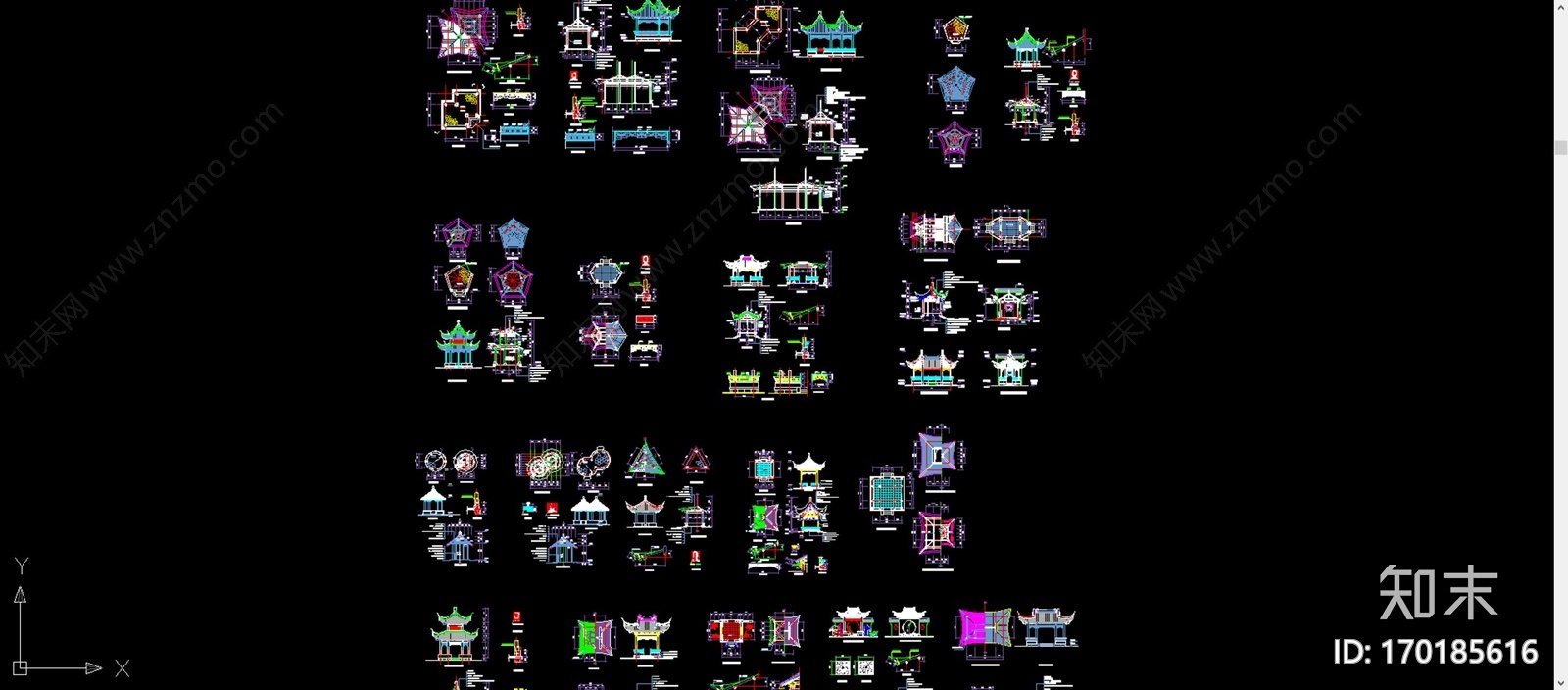 古建园林装饰亭子大全施工图下载【ID:170185616】