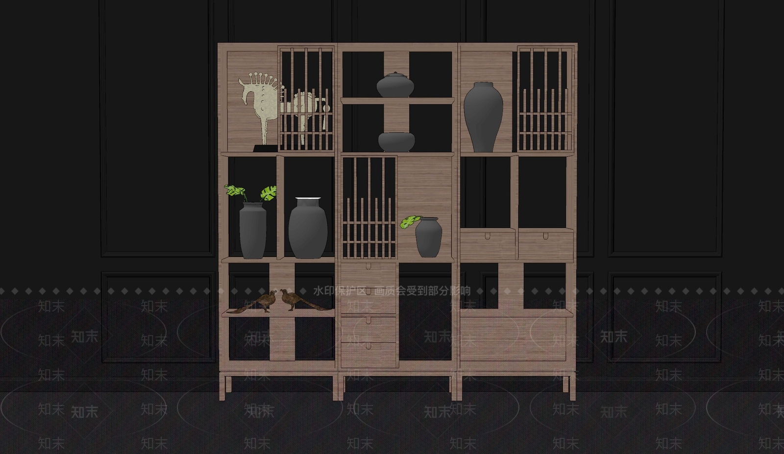 新中式博古架SU模型下载【ID:770196482】
