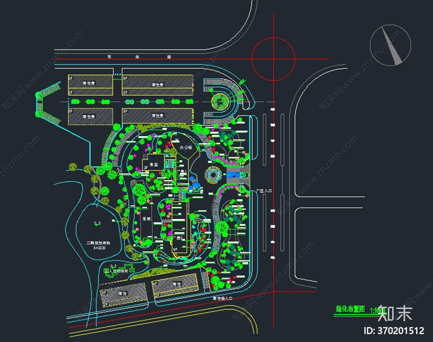 厂区景观规划设计施工图下载【ID:370201512】