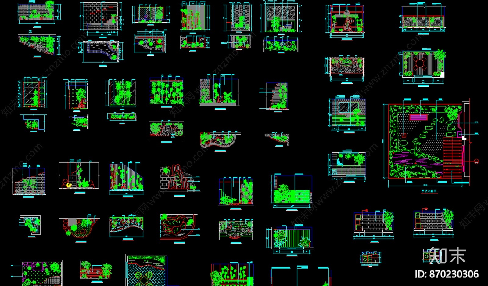 室内小景园林景观cad施工图下载【ID:870230306】