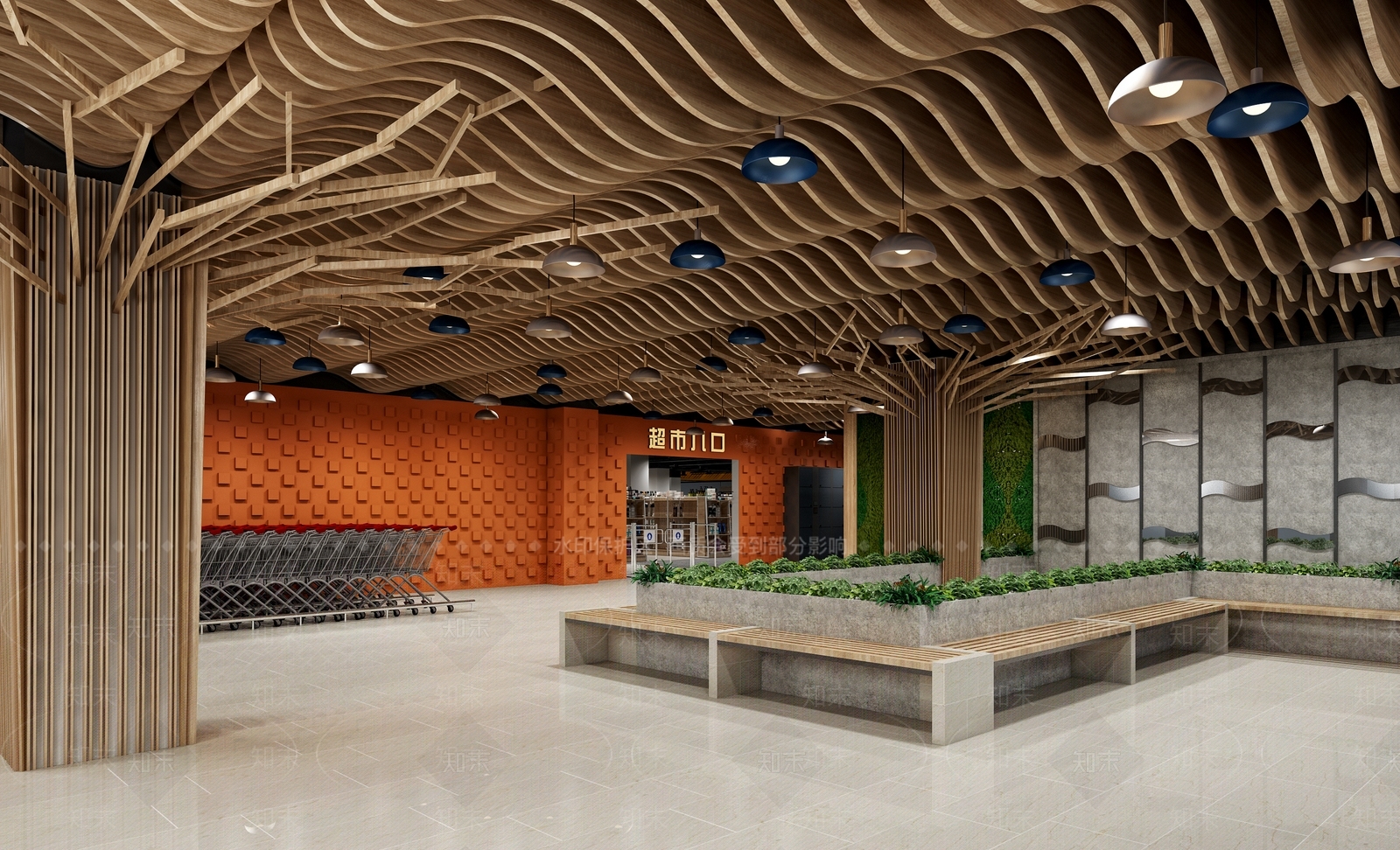 现代超市入口3D模型下载【ID:270235996】