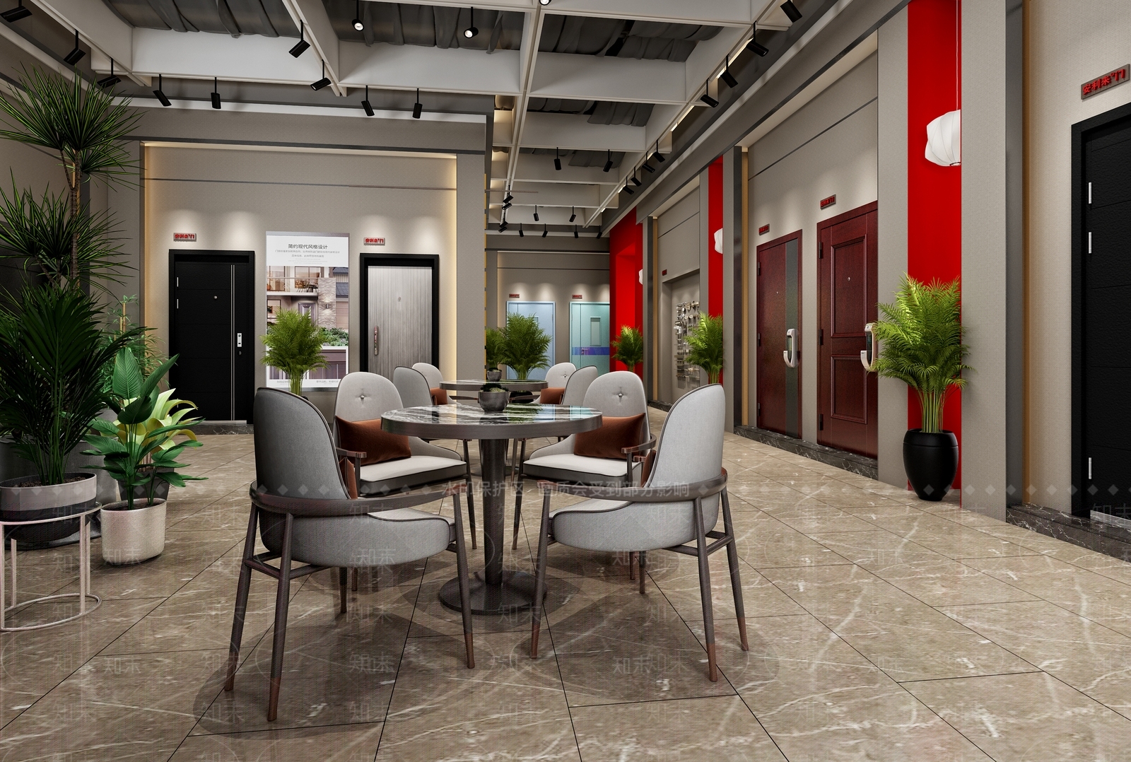 现代木门展厅3D模型下载【ID:370237606】