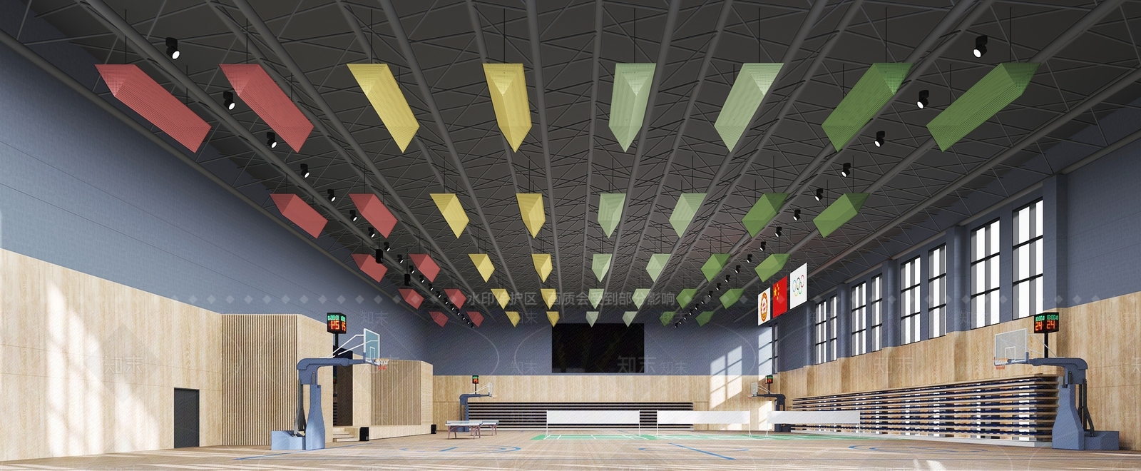 现代篮球场3D模型下载【ID:270238678】